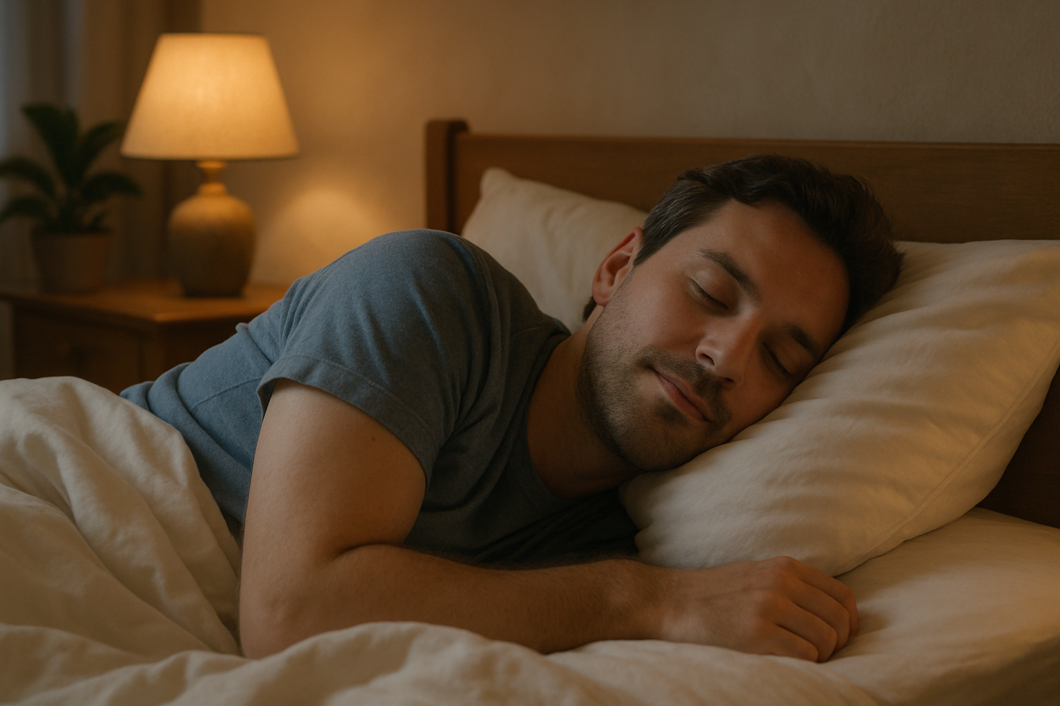 Side sleeping position for snoring relief